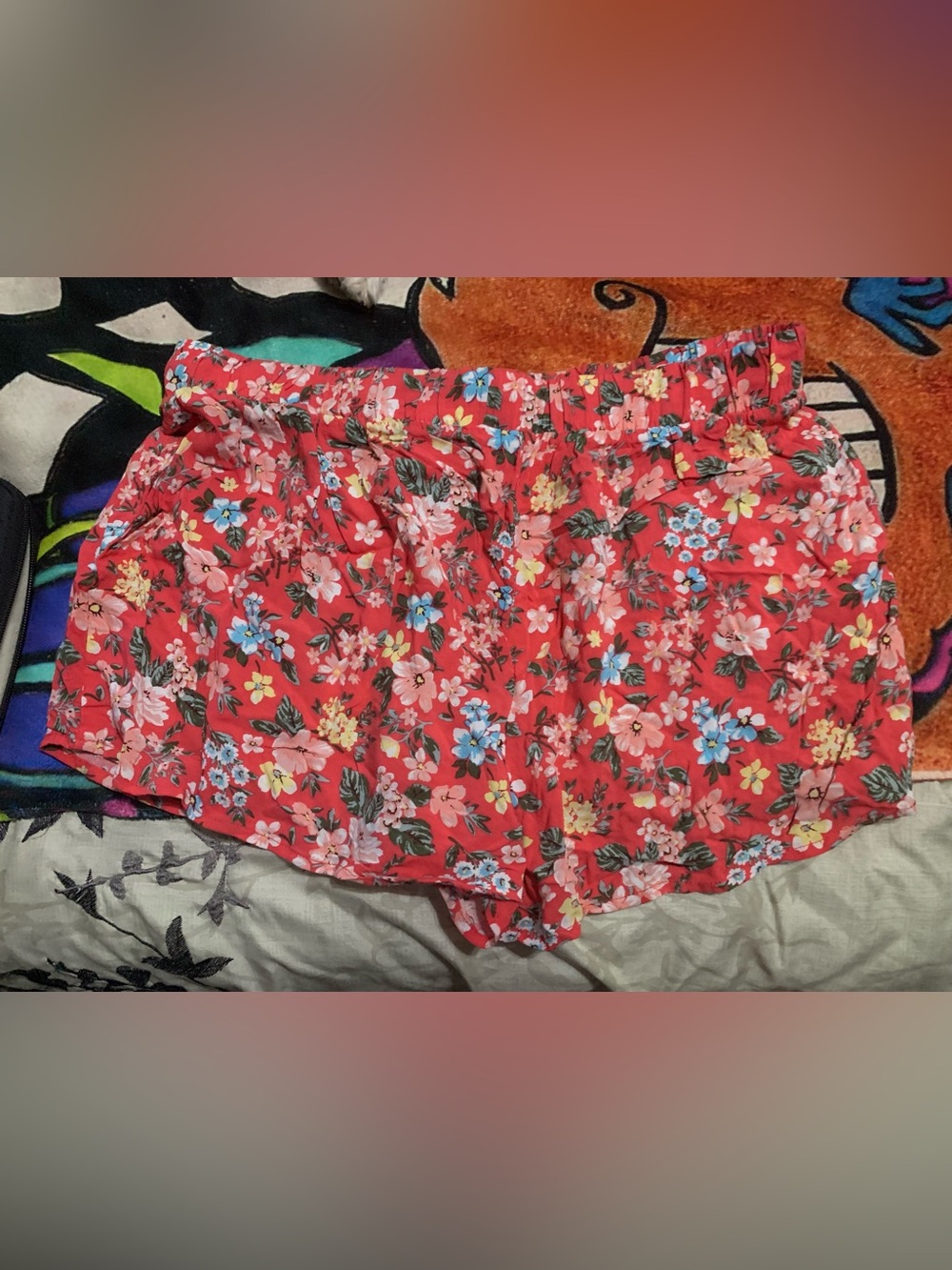 Forever 21 Red Floral Mini Skirt